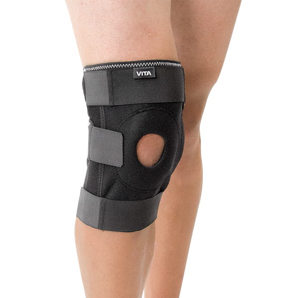 Επιγονατίδα Αεριζόμενου Neoprene 'AIRTEX' με Μπανέλες. Αμφιδέξια. One Size. Μαύρη. VITA 06-2-064. 