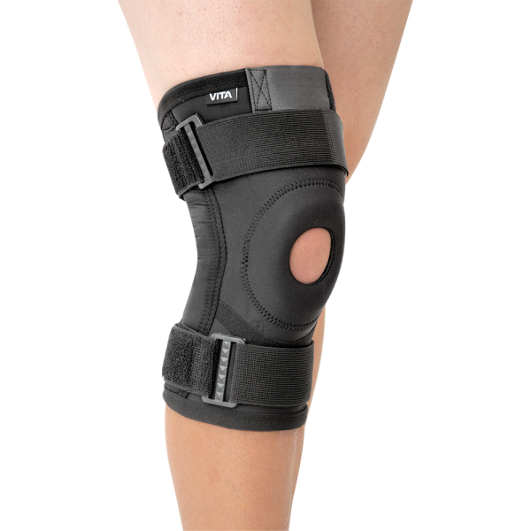 Επιγονατίδα από Neoprene με Άρθρωση Στήριξης και Δέστρες. Αμφιδέξια. Μαύρο. VITA 06-2-073.  Επιγονατίδα από Neoprene με Άρθρωση Στήριξης και Δέστρες. Αμφιδέξια. Μαύρο. VITA 06-2-073.