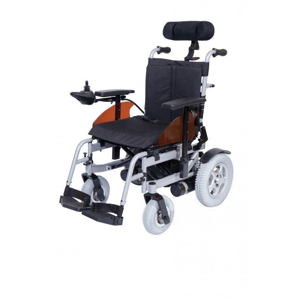 Ανακλινόμενο Ηλεκτροκίνητο Αναπηρικό Αμαξίδιο Αλουμινίου TITAN Recliner. Πλάτος Καθίσματος 44 cm. Ασημί. 0811317.  