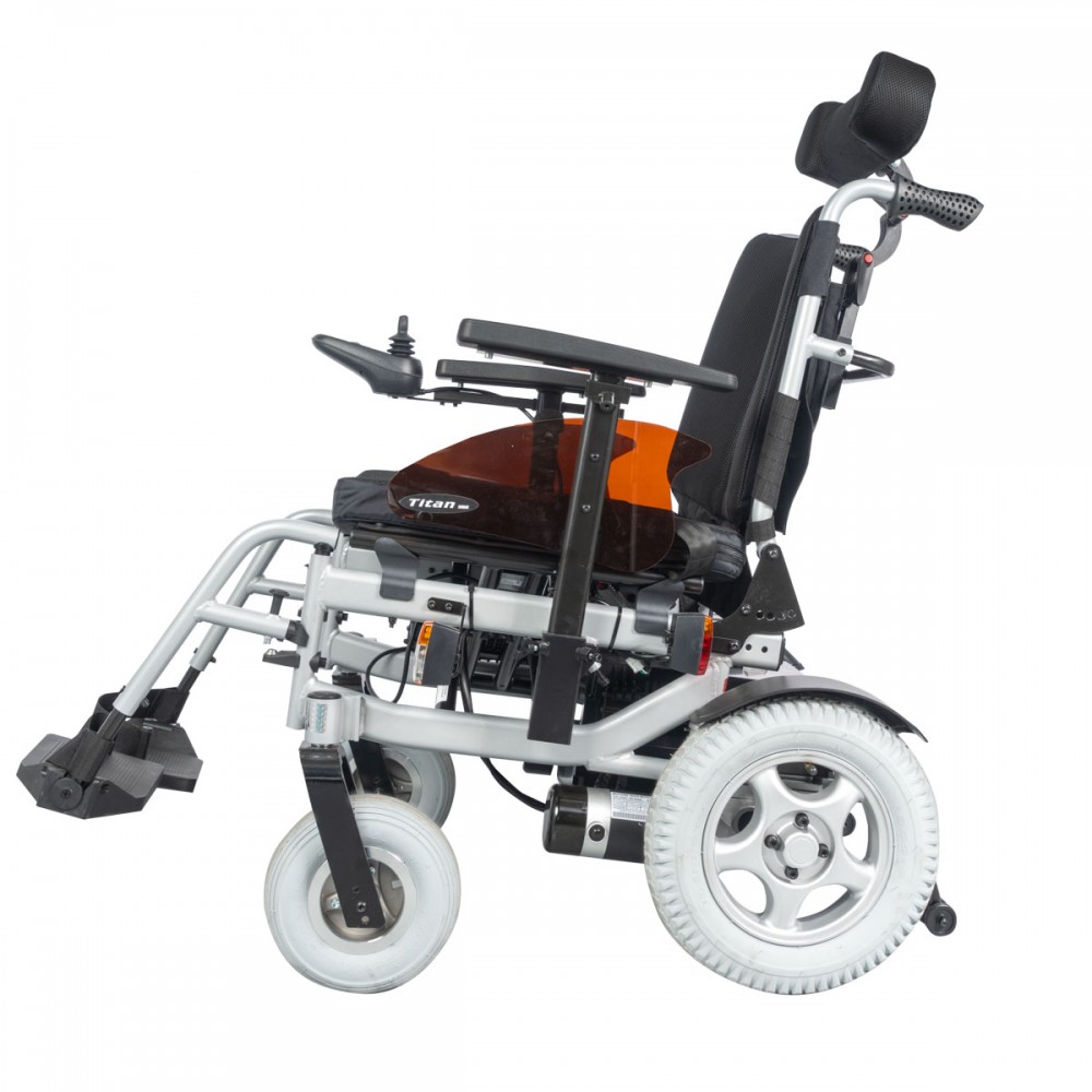 Ανακλινόμενο Ηλεκτροκίνητο Αναπηρικό Αμαξίδιο Αλουμινίου TITAN Recliner. Πλάτος Καθίσματος 44 cm. Ασημί. 0811317.  