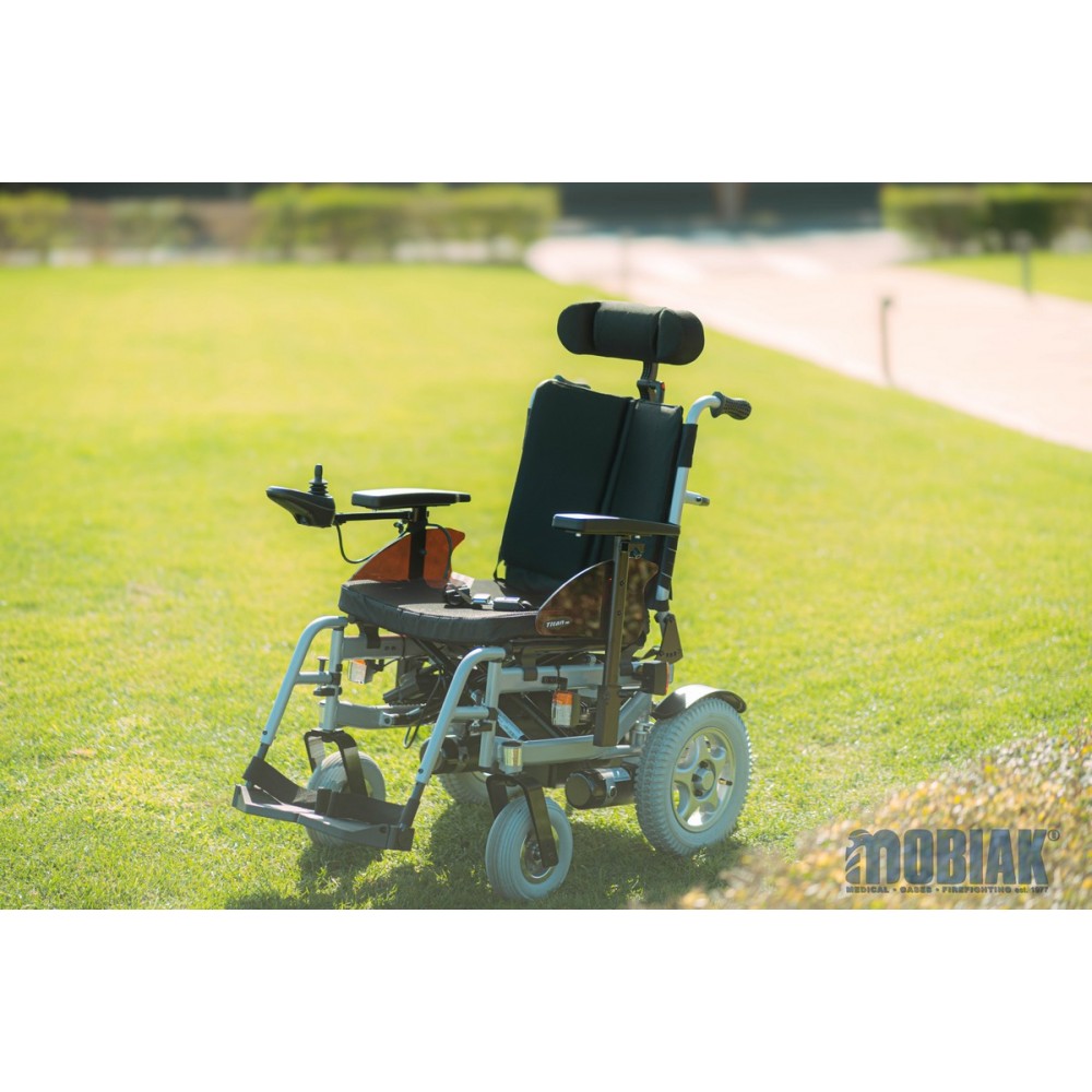 Ανακλινόμενο Ηλεκτροκίνητο Αναπηρικό Αμαξίδιο Αλουμινίου TITAN Recliner. Πλάτος Καθίσματος 44 cm. Ασημί. 0811317.  