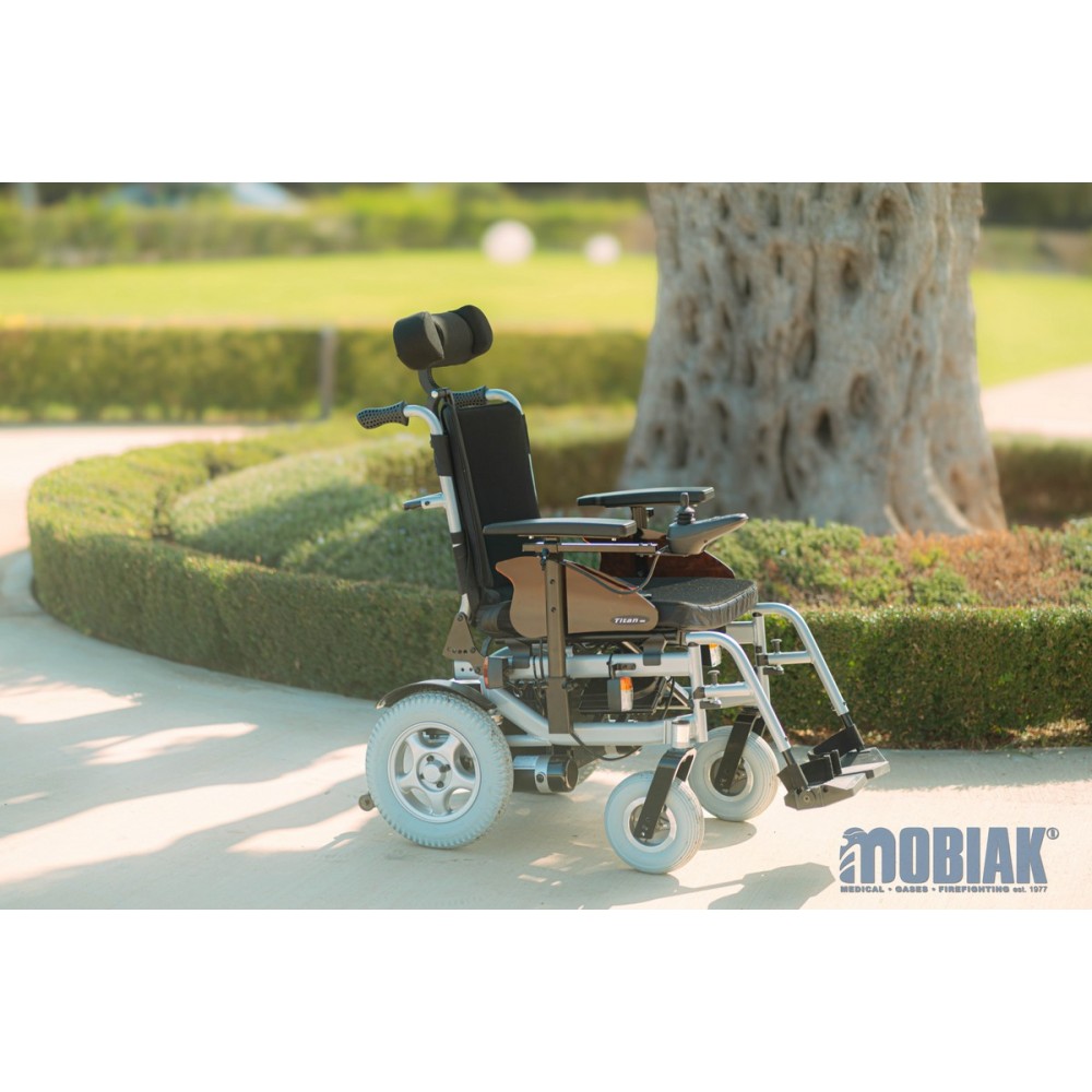 Ανακλινόμενο Ηλεκτροκίνητο Αναπηρικό Αμαξίδιο Αλουμινίου TITAN Recliner. Πλάτος Καθίσματος 44 cm. Ασημί. 0811317.  