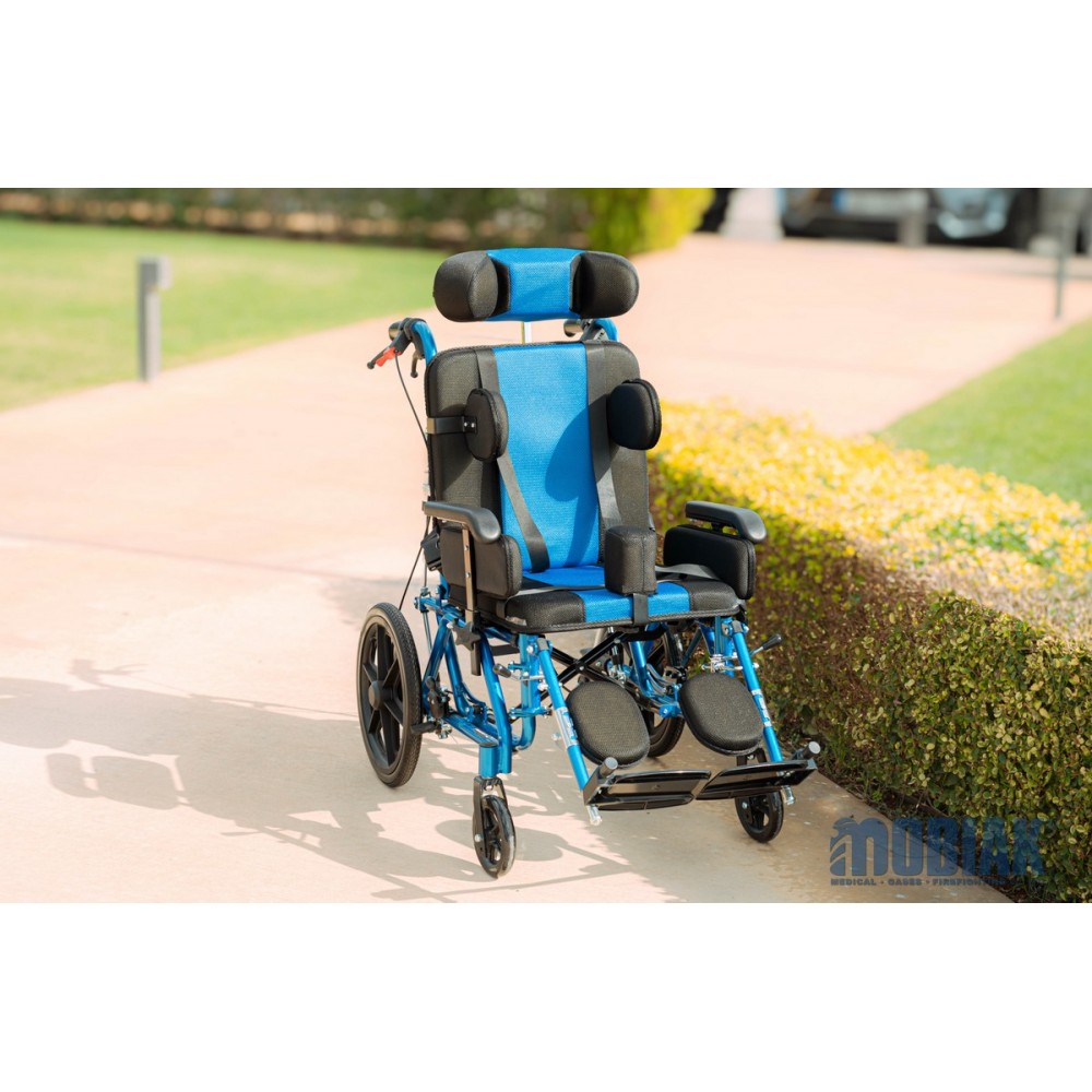 Ειδικό Παιδικό Αναπηρικό Αμαξίδιο Αλουμινίου AZURA I. Πλάτος Καθίσματος 36cm. Βάρος Χρήστη 100Kg. Μπλε. 0811983. 