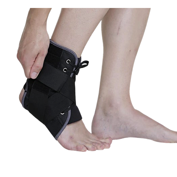 Άκαμπτος Νάρθηκας Ποδοκνημικής KEDLEY Lace Up Ρυθμιζόμενης Συμπίεσης-Στήριξης. Αμφιδέξιο. One Size. Μαύρο. Ortholand. 