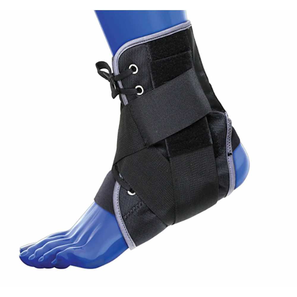 Άκαμπτος Νάρθηκας Ποδοκνημικής KEDLEY Lace Up Ρυθμιζόμενης Συμπίεσης-Στήριξης. Αμφιδέξιο. One Size. Μαύρο. Ortholand. 