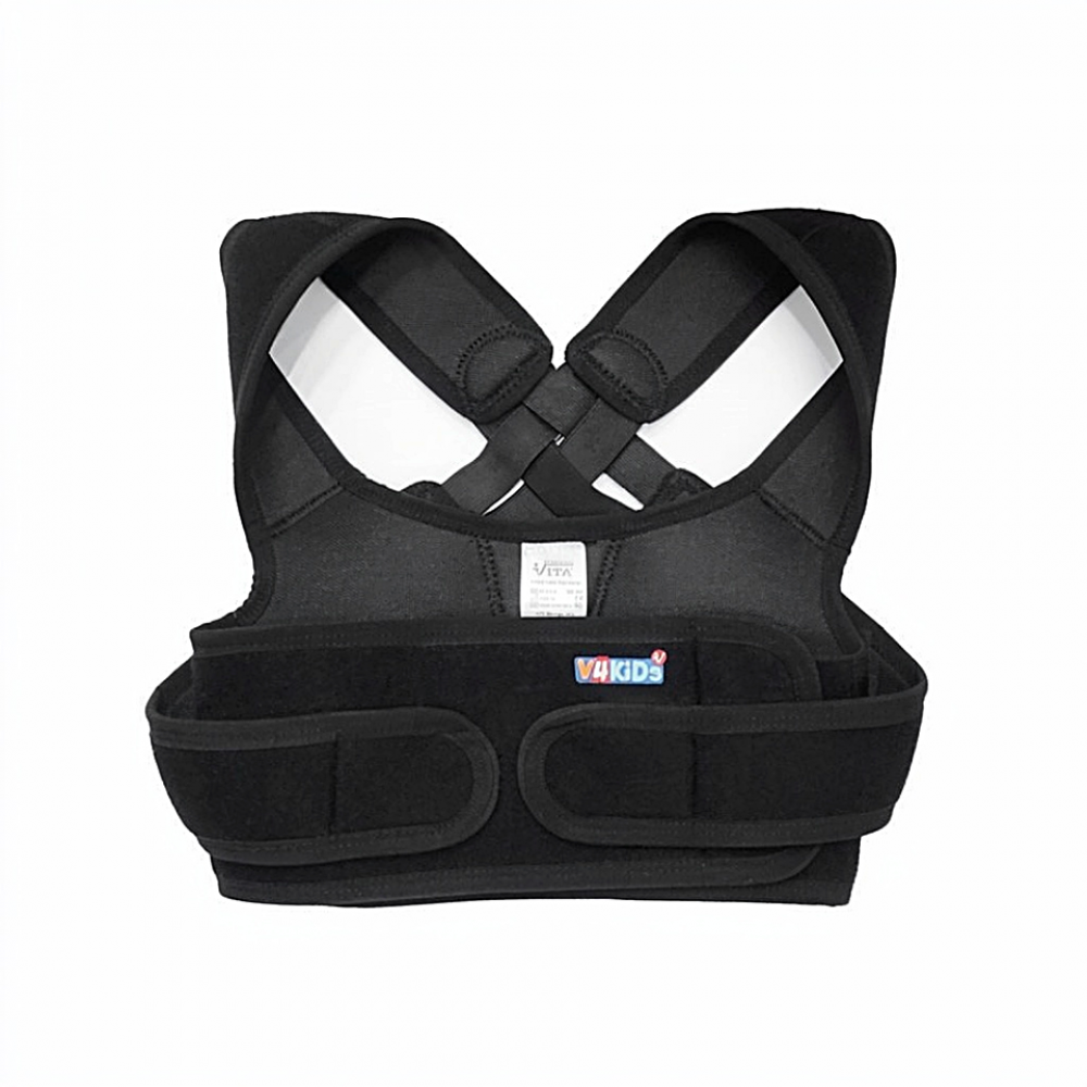 Ορθοπεδικό Γιλέκο Διόρθωσης Στάσης Σώµατος Posturefix V4Kids. One Size. Μαύρο.    
