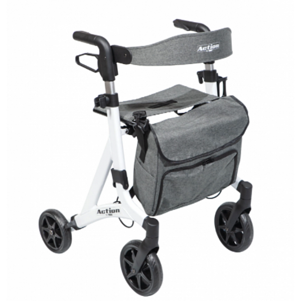 Περιπατητήρας Αλουμινίου Πτυσσόμενος Rollator “Action White”. Λευκό. 0803611.  Περιπατητήρας Αλουμινίου Πτυσσόμενος Rollator “Action White”. Λευκό. 0803611.