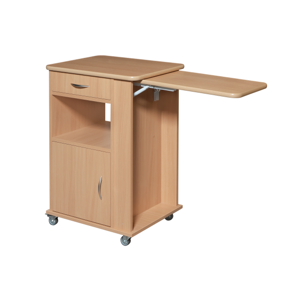 Ξύλινο, Τροχήλατο Κομοδίνο Νοσοκομειακής Κλίνης με Πτυσσόμενο Τραπεζάκι. Mobiakcare 0805621.  Ξύλινο, Τροχήλατο Κομοδίνο Νοσοκομειακής Κλίνης με Πτυσσόμενο Τραπεζάκι. Mobiakcare 0805621.