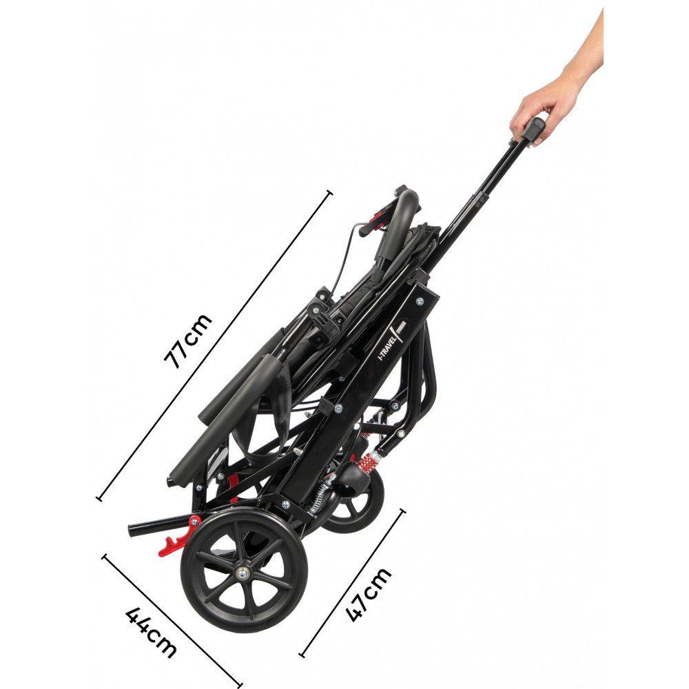 Αναδιπλούμενο Αμαξίδιο Μεταφοράς “I-TRAVEL”. Αλουμινίου. Τροχοί 8". Μέγιστο Βάρος 136Kg. 0805662. 