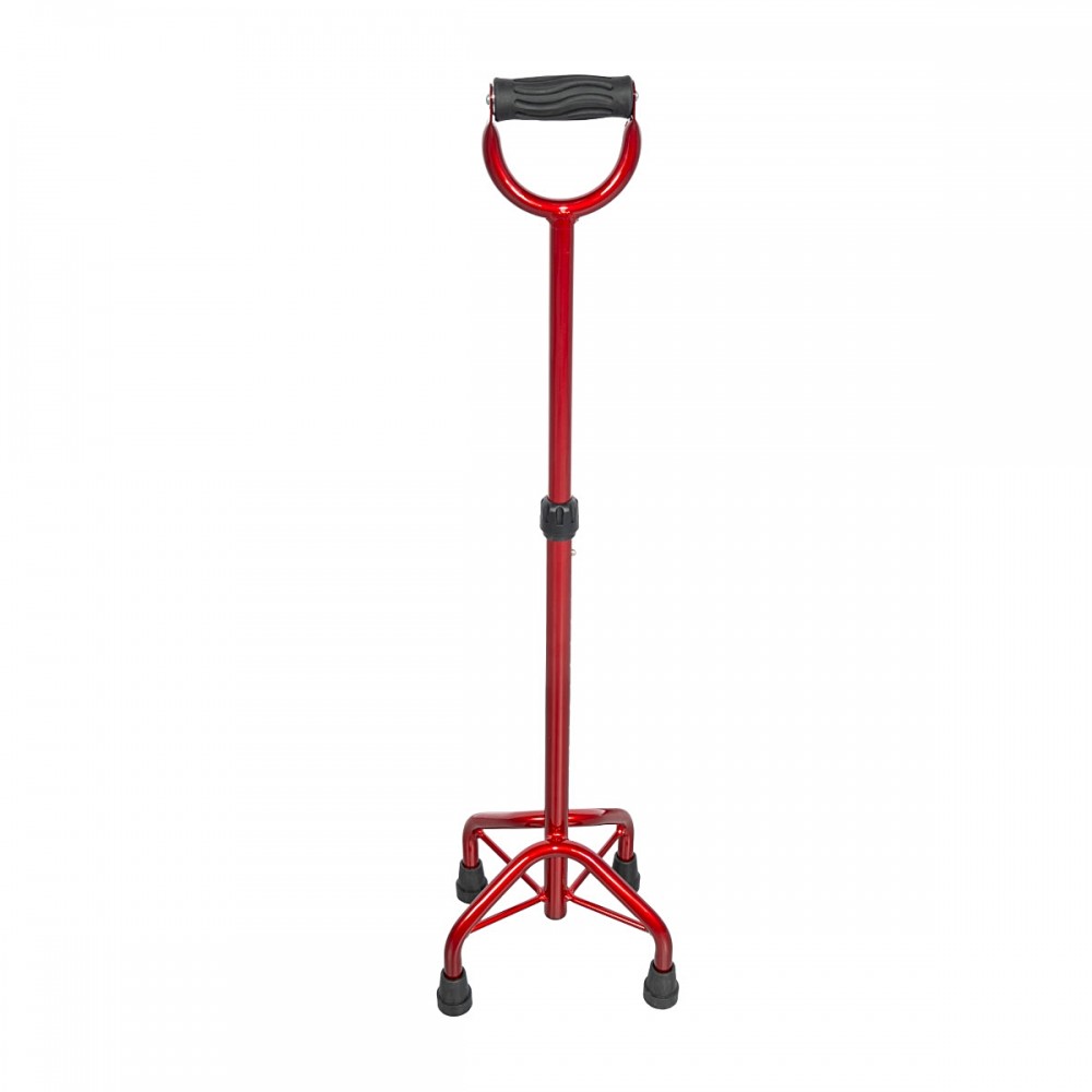 Μπαστούνι PREMIUM Τετράποδης Βάσης με Κλειστή Εργονομική Λαβή. Μέγιστο Βάρος Χρήστη 136Kg. Κόκκινο. 0805663. 