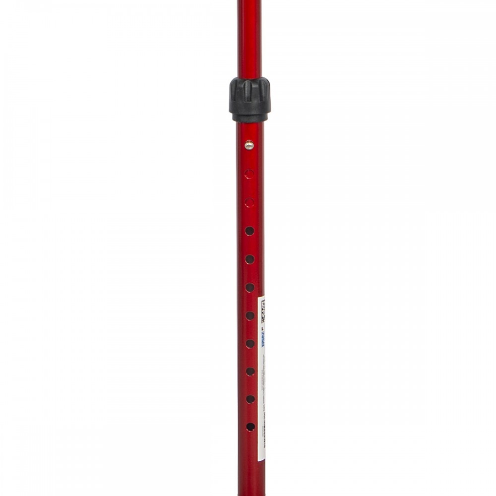 Μπαστούνι PREMIUM Τετράποδης Βάσης με Κλειστή Εργονομική Λαβή. Μέγιστο Βάρος Χρήστη 136Kg. Κόκκινο. 0805663. 