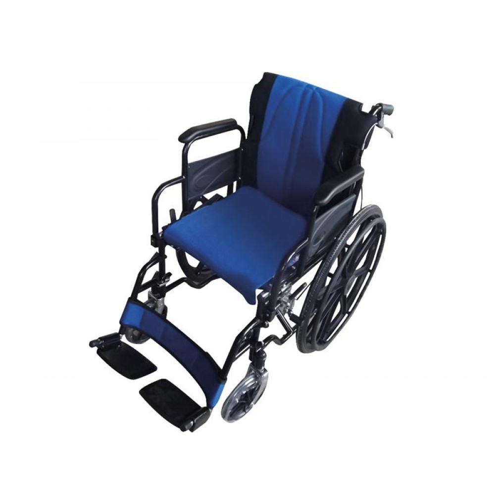 Aναπηρικό Πτυσσόμενο Αμαξίδιο “Golden”. Τροχοί 24”. Ενισχυμένο Μαξιλάρι. Πλάτος Καθίσματος 46cm. Μπλε – Mαύρο. 0808481.