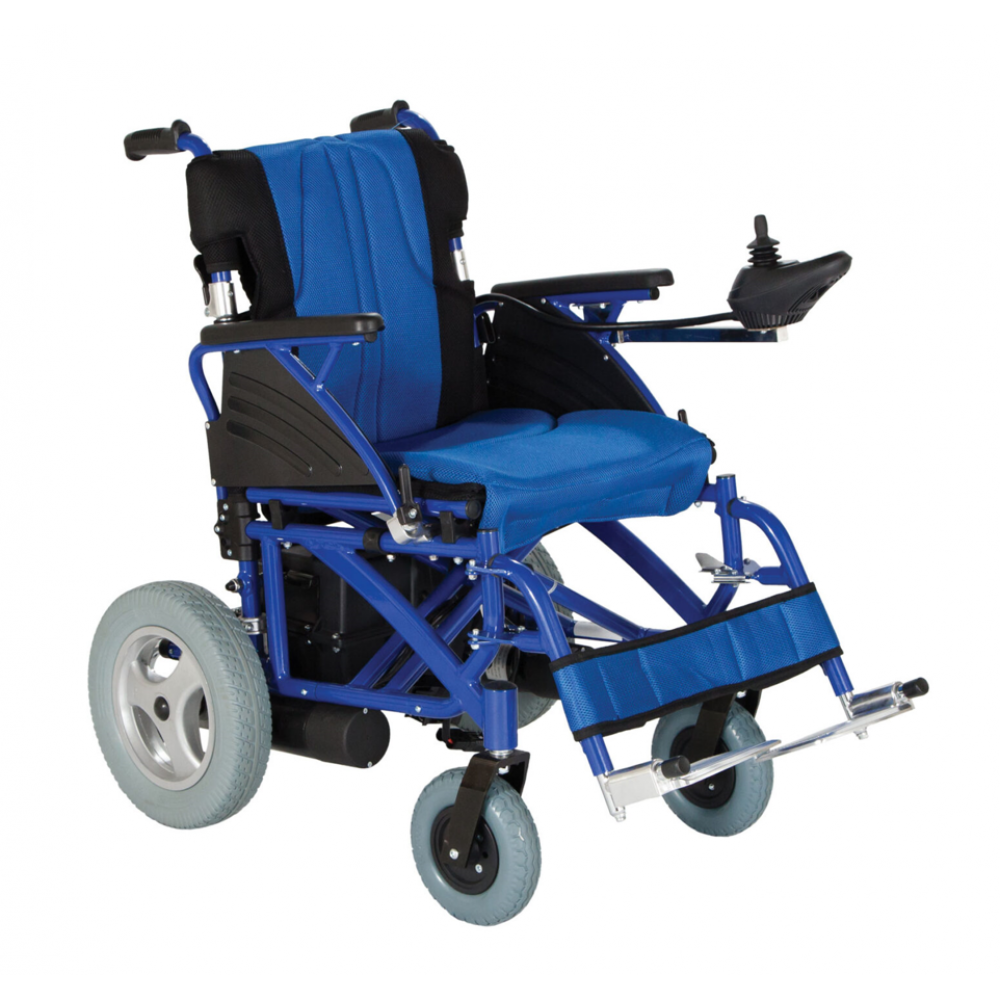 Πτυσσόμενο Ηλεκτροκίνητο Αναπηρικό Αμαξίδιο Αλουμινίου  'VENERE' με Σπαστή Πλάτη. Πλάτος Καθίσματος 46cm. Μπλε. 0808714. 