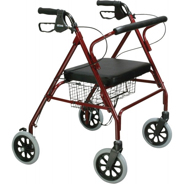 Rollator Περιπατητήρας Ατσάλινος Πτυσσόμενος με Φρένα Χειρολαβών. Μέγιστο Βάρος 100Kg. Μπορντώ. 0809175.  Rollator Περιπατητήρας Ατσάλινος Πτυσσόμενος με Φρένα Χειρολαβών. Μέγιστο Βάρος 100Kg. Μπορντώ. 0809175.