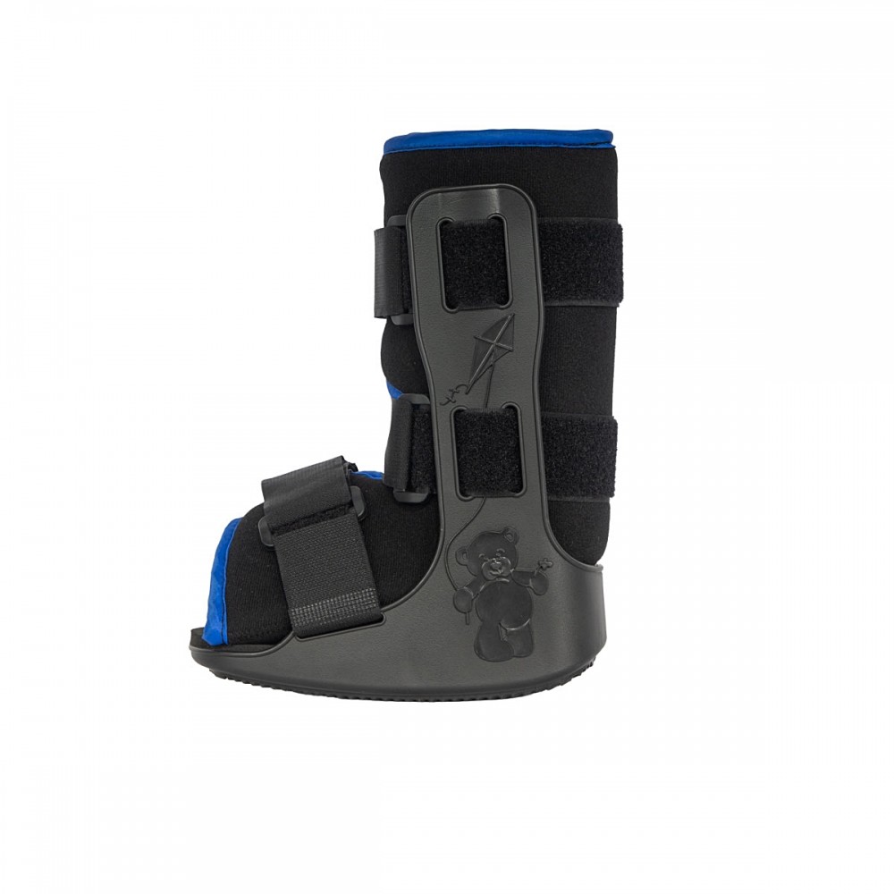 Παιδική Μπότα Καταγμάτων L2416 με Εσωτερικές Μπανέλες. Αντιολισθητικό Πέλμα Rocker Bottom. Αμφιδέξια. Μαύρο. 