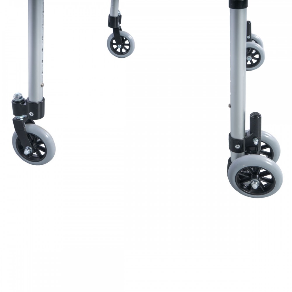 Περιπατητήρας με Περιστρεφόμενους Τροχούς 360°. Αλουμινίου. Πτυσσόμενος. Μέγιστο Βάρος Χρήστη έως 136Kg. 0810643. 