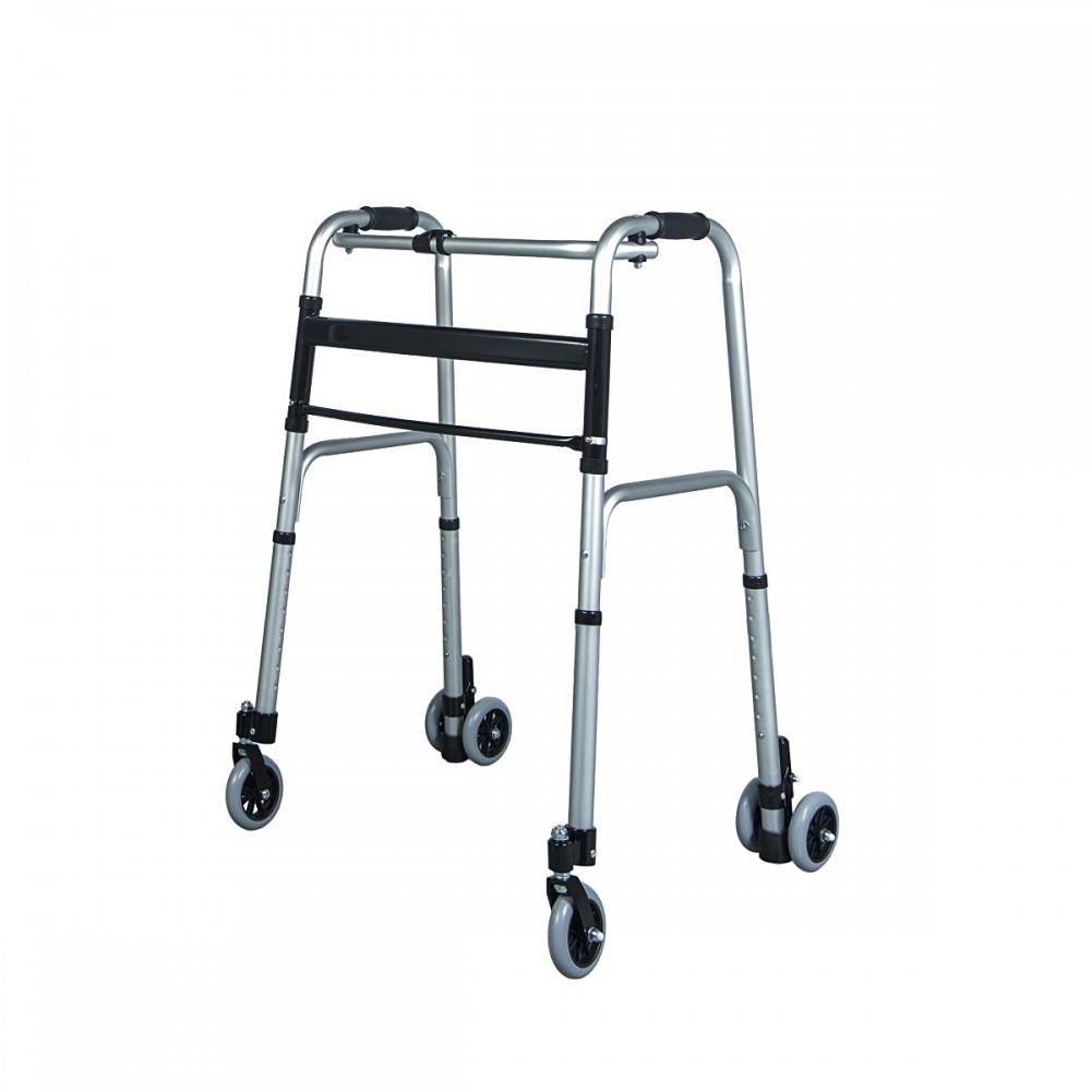 Περιπατητήρας με Περιστρεφόμενους Τροχούς 360°. Αλουμινίου. Πτυσσόμενος. Μέγιστο Βάρος Χρήστη έως 136Kg. 0810643. 