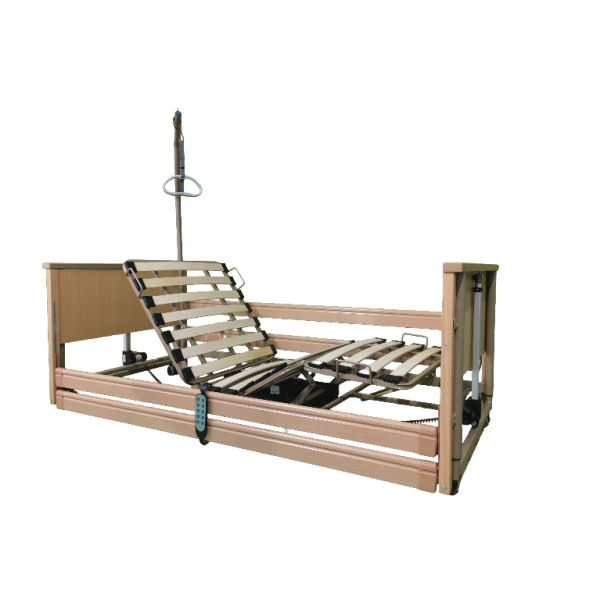 Ηλεκτρικό Κρεβάτι Νοσηλείας Πολύσπαστο Χαμηλού Ύψους "VIRGO LOW". Ξύλινες Μετώπες & Αναρτήρας. 0811242.