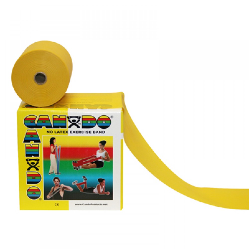 Ελαστική Ταινία Εξάσκησης CanDo® Exercise Stretch Band σε Ρολό. Κίτρινο Μαλακό 1x. Latex free. 45,5m x 12,7cm. Πώληση Ανά Μέτρο.