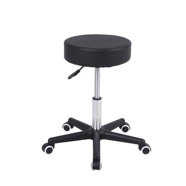 Τροχήλατο Σκαμπό Ρυθμιζόμενου Ύψους 45-60cm. Ø 34,5cm. Μαύρο. 0812309.  Τροχήλατο Σκαμπό Ρυθμιζόμενου Ύψους 45-60cm. Ø 34,5cm. Μαύρο. 0812309.