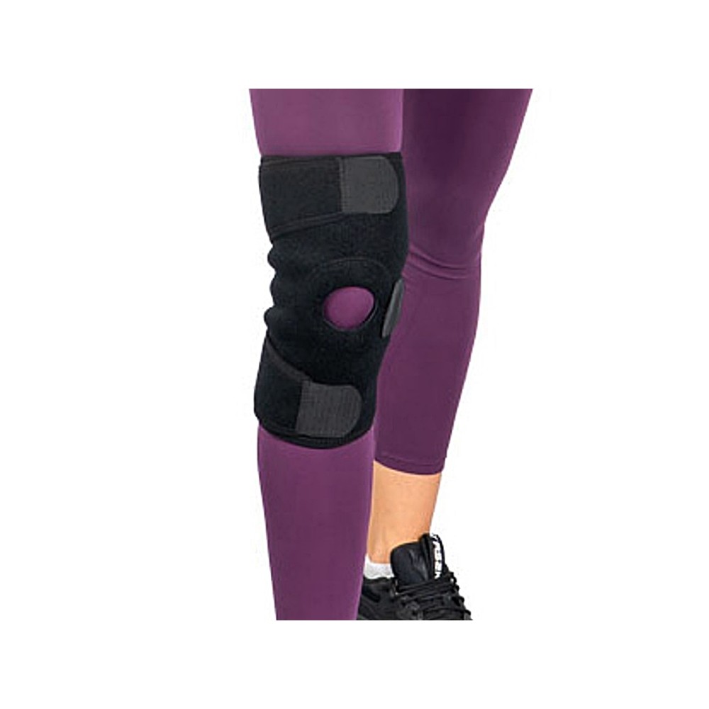 Επιγονατίδα Απλή από Neoprene με Αφρώδη Δακτύλιο και Ιμάντες.  One Size. Αμφιδέξιο. Μαύρο. L2475. 