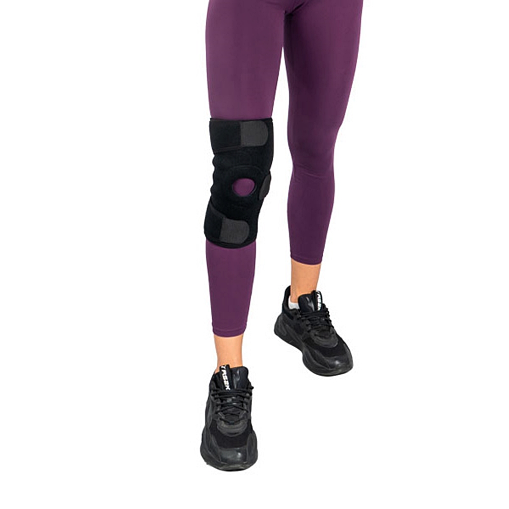 Επιγονατίδα Απλή από Neoprene με Αφρώδη Δακτύλιο και Ιμάντες.  One Size. Αμφιδέξιο. Μαύρο. L2475. 