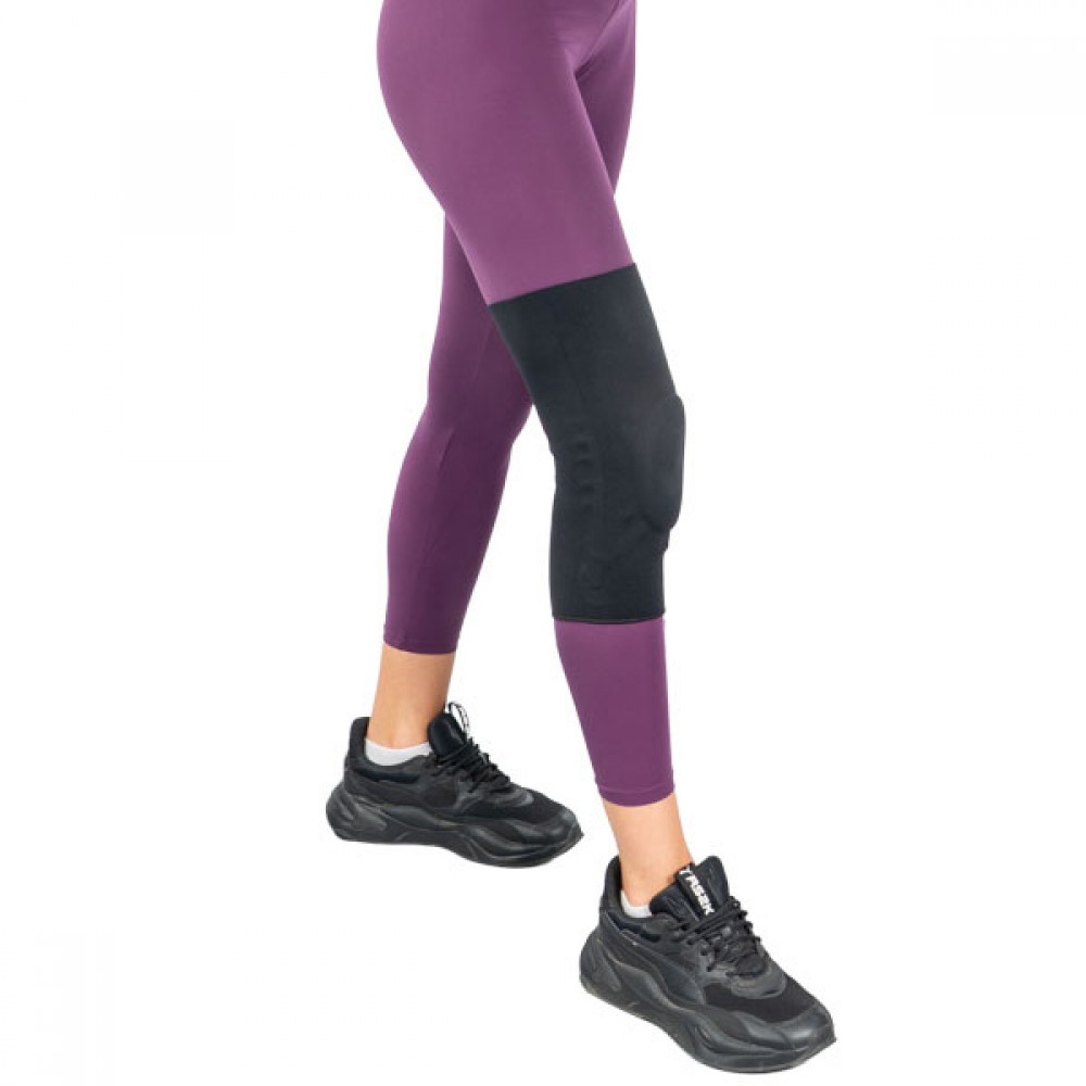 Επιγονατίδα Ελαστική με Δακτύλιο Σιλικόνης και Μπανέλες. Αμφιδέξιο. Μαύρο. L2476. 