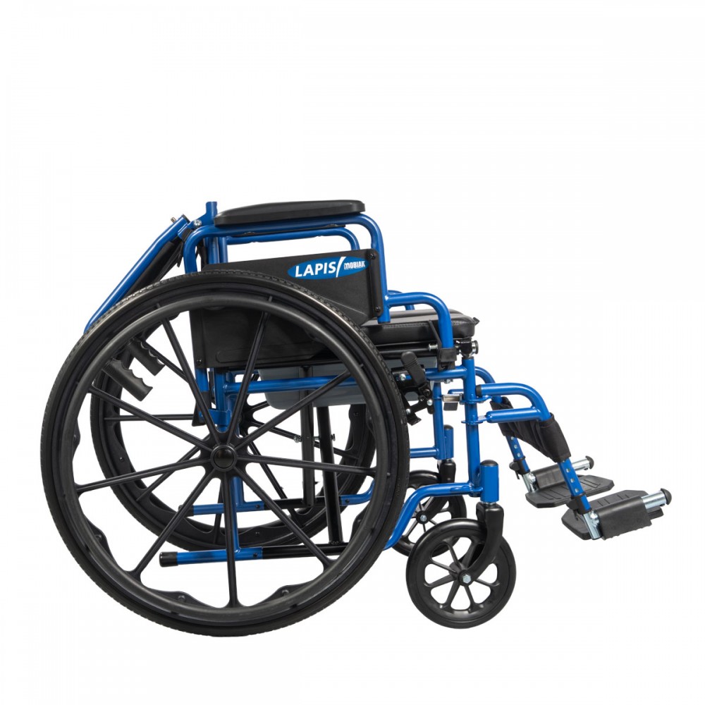 Πτυσσόμενο Αναπηρικό Αμαξίδιο με Δοχείο Τουαλέτας “LAPIS”. Ατσάλινο με Σταυρωτή Μπάρα Στήριξης. Κάθισμα 46cm. 0815000.