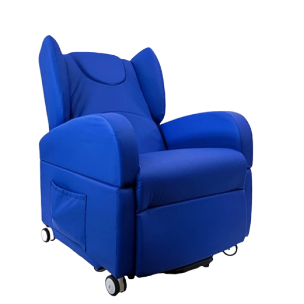 Ανακλινόμενη Ηλεκτρική Πολυλειτουργική Πολυθρόνα Ανύψωσης NURSY Vita Orthopedics. Υφασμάτινη Αδιάβροχη Επένδυση. PU Blue.