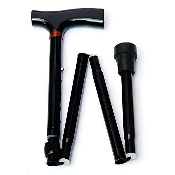 Μπαστούνι Σπαστό Αλουμινίου. Ρυθμιζόμενου Ύψους 82-95cm. Βάρος Χρήστη 110Kg. Μαύρο. Medico SC-CR35M