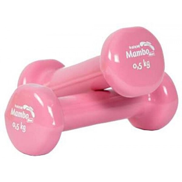 Αλτήρας Χεριών Mambo Max Dumbbell MVS με Επικάλυψη Βινυλίου. 0,500Kg. Ροζ. 1Τεμάχιο. AC-3291. 
