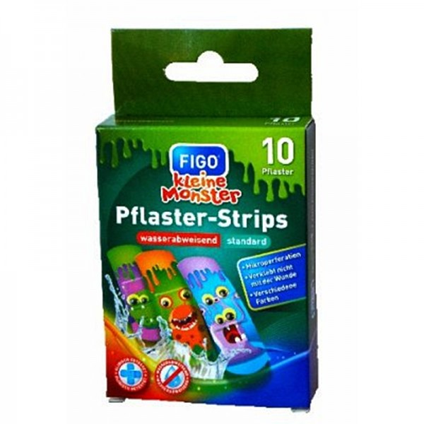 FIGO Strips Monsters Παιδικά Επιθέματα Αυτοκόλλητα Μικροτραυμάτων με Σχέδια. 10 Τεμάχια. FIGO Strips Monsters Παιδικά Επιθέματα Αυτοκόλλητα Μικροτραυμάτων με Σχέδια. 10 Τεμάχια.