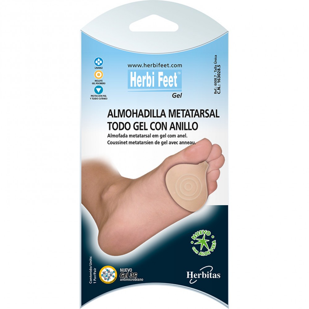 Μαξιλάρι-Gel Μεταταρσίου Σιλικόνης Herbi Feet HF 6023. One Size. Ζεύγος. 