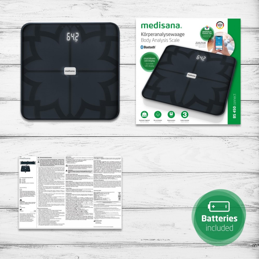 Ζυγαριά Medisana BS-450 Connect με Λιπομέτρηση. Βάρος Χρήστη έως 180Kg. 40510. Ζυγαριά Medisana BS-450 Connect με Λιπομέτρηση. Βάρος Χρήστη έως 180Kg. 40510.