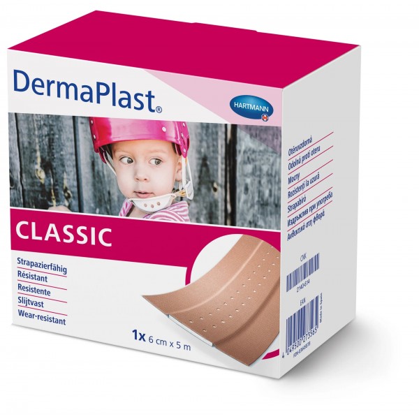 DermaPlast® Classic Αυτοκόλλητο Επίθεμα Μικροτραυμάτων σε Ταινία. 5m x 6cm. 1Τεμάχιο. 5350612.  DermaPlast® Classic Αυτοκόλλητο Επίθεμα Μικροτραυμάτων σε Ταινία. 5m x 6cm. 1Τεμάχιο. 5350612.