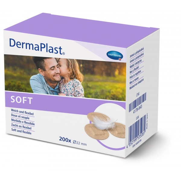 DermaPlast® Sensitive Spot Στρογγυλό Απαλό-Ελαστικό Αυτοκόλλητο Επίθεμα Μικροτραυμάτων. Διάμετρος 22mm. 200 Τεμάχια. 5353822. DermaPlast® Sensitive Spot Στρογγυλό Απαλό-Ελαστικό Αυτοκόλλητο Επίθεμα Μικροτραυμάτων. Διάμετρος 22mm. 200 Τεμάχια. 5353822.