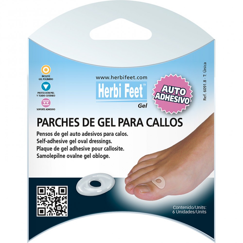 Διαφανές Οβάλ Επικάλιο Επίθεμα Gel Herbi Feet HF 6065. Σετ 6 Τεμαχίων. 