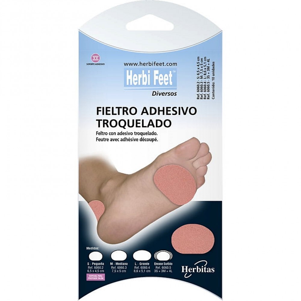 Σετ 10 Τεμαχίων Διαφορετικών Μεγεθών Αυτοκόλλητου Προστατευτικού για το Πόδι Herbi Feet HF 6067. 
