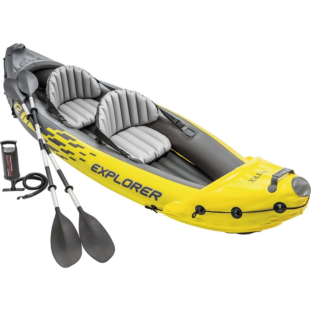 Φουσκωτό Κανό 2 Ατόμων Explorer K2 Kayak. 312x91x51 cm. Γκρι-Κίτρινο. 68307. Φουσκωτό Κανό 2 Ατόμων Explorer K2 Kayak. 312x91x51 cm. Γκρι-Κίτρινο. 68307.