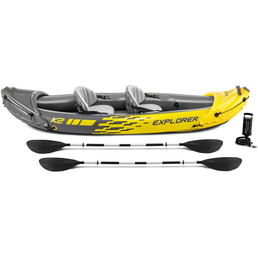 Φουσκωτό Κανό 2 Ατόμων Explorer K2 Kayak. 312x91x51 cm. Γκρι-Κίτρινο. 68307. Φουσκωτό Κανό 2 Ατόμων Explorer K2 Kayak. 312x91x51 cm. Γκρι-Κίτρινο. 68307.