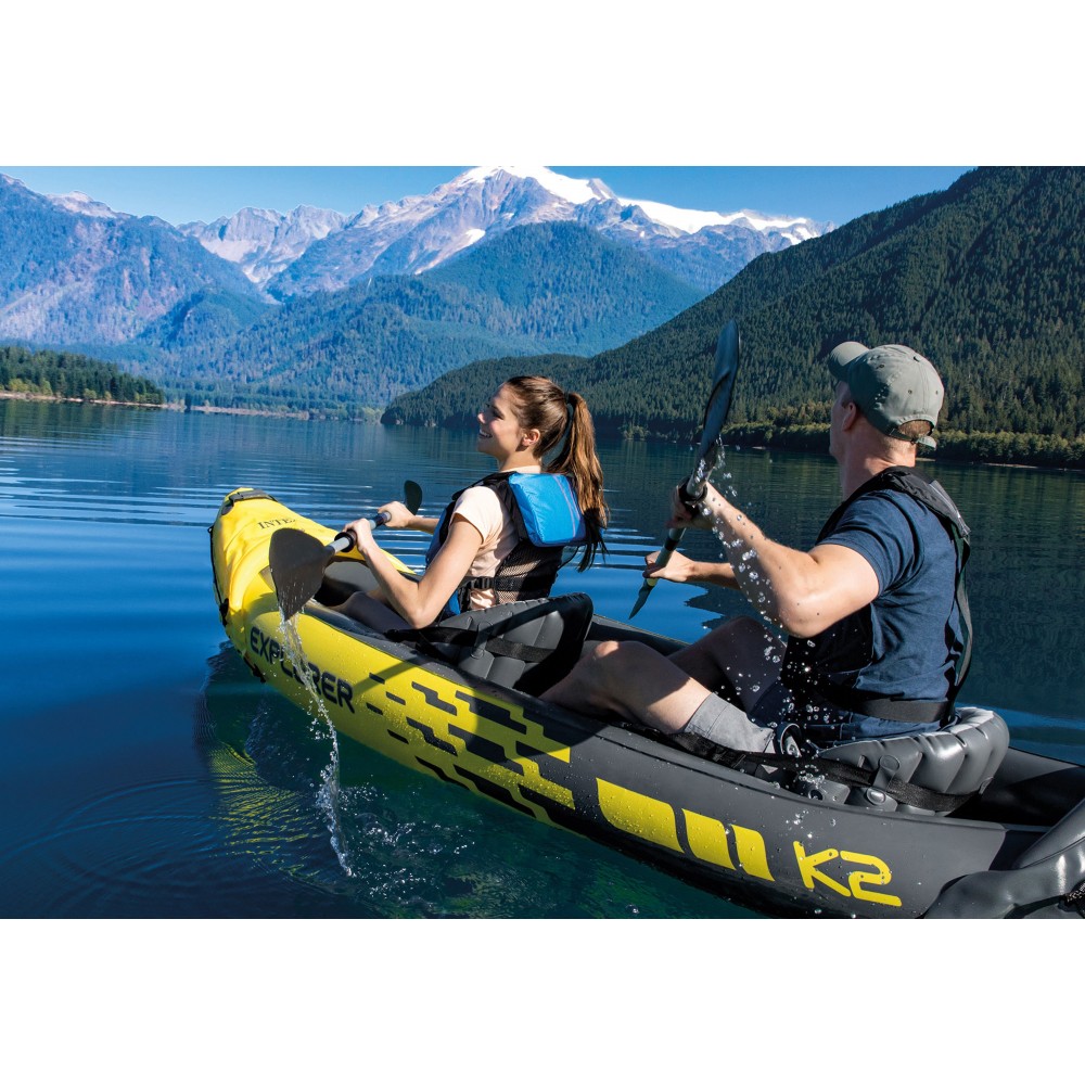 Φουσκωτό Κανό 2 Ατόμων Explorer K2 Kayak. 312x91x51 cm. Γκρι-Κίτρινο. 68307. Φουσκωτό Κανό 2 Ατόμων Explorer K2 Kayak. 312x91x51 cm. Γκρι-Κίτρινο. 68307.