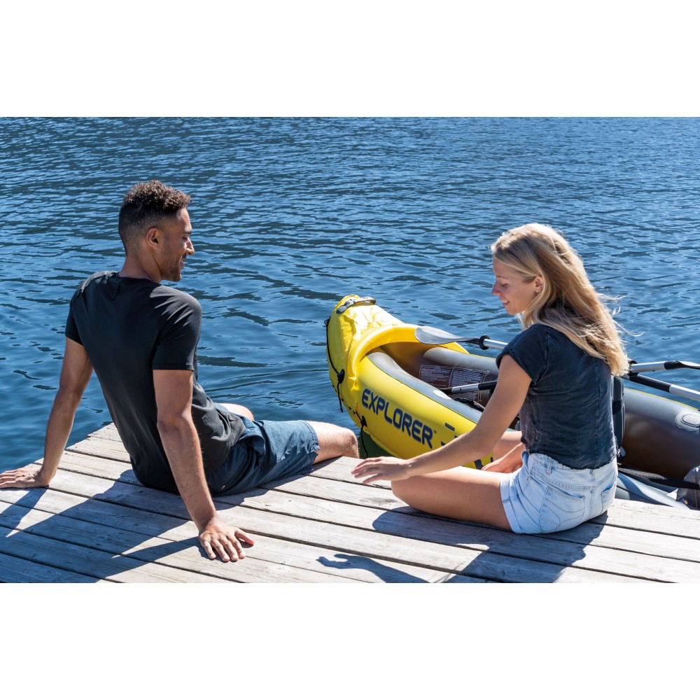 Φουσκωτό Κανό 2 Ατόμων Explorer K2 Kayak. 312x91x51 cm. Γκρι-Κίτρινο. 68307. Φουσκωτό Κανό 2 Ατόμων Explorer K2 Kayak. 312x91x51 cm. Γκρι-Κίτρινο. 68307.