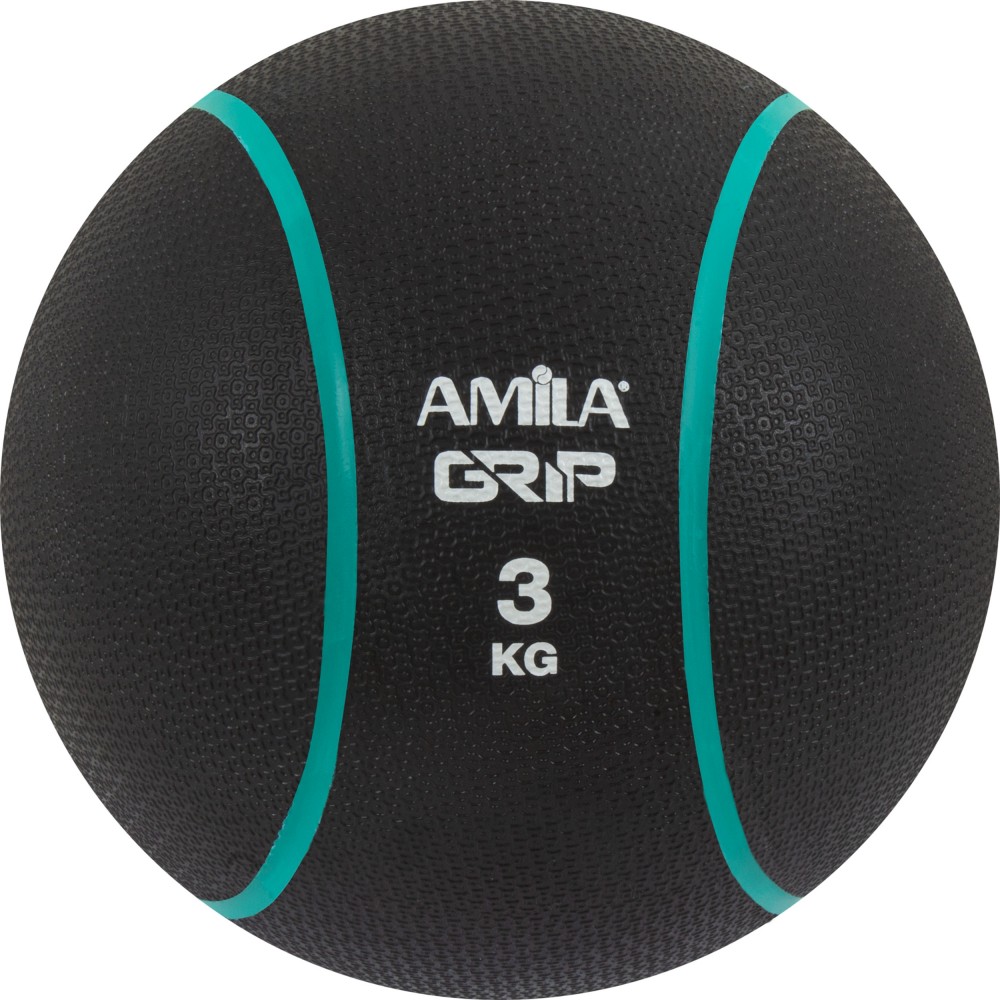 Μπάλα Medicine Ball AMILA Grip 3Kg. Μαύρη. 