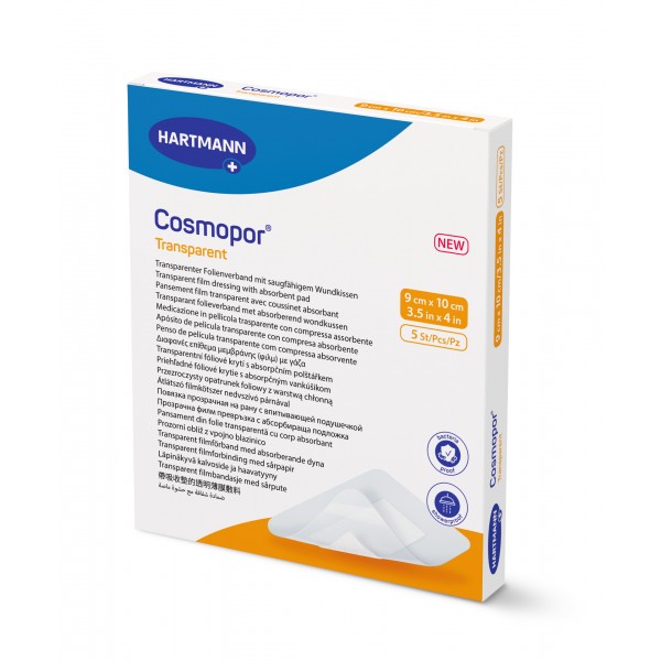 Cosmopor® Τransparent Διαφανές Επίθεμα-Μεμβράνη με Απορροφητική Στρώση Εκκρίσεων Τραύματος. 9x10 cm. 5Τεμάχια. 9010520.  Cosmopor® Τransparent Διαφανές Επίθεμα-Μεμβράνη με Απορροφητική Στρώση Εκκρίσεων Τραύματος. 9x10 cm. 5Τεμάχια. 9010520.