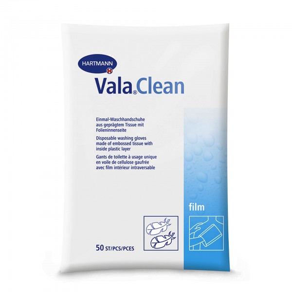 Ειδικά Γάντια Λουτρού Μίας Χρήσης Vala® Clean Film για Ασθενείς με Ακράτεια. 23,5x15,5 cm. 50 Τεμάχια. 9922430. Ειδικά Γάντια Λουτρού Μίας Χρήσης Vala® Clean Film για Ασθενείς με Ακράτεια. 23,5x15,5 cm. 50 Τεμάχια. 9922430.
