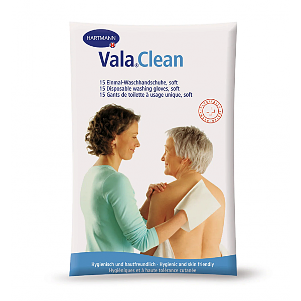 Απαλά Γάντια Λουτρού Μίας Χρήσης Vala® Clean Soft. 23x15,5 cm. 15 Τεμάχια. 9922695.  Απαλά Γάντια Λουτρού Μίας Χρήσης Vala® Clean Soft. 23x15,5 cm. 15 Τεμάχια. 9922695.