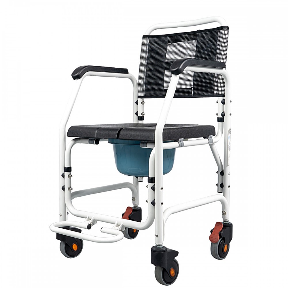 Αμαξίδιο Αλουμινίου Τροχήλατο, Αδιάβροχο με Δοχείο Τουαλέτας 'ASPER'. 0805454.