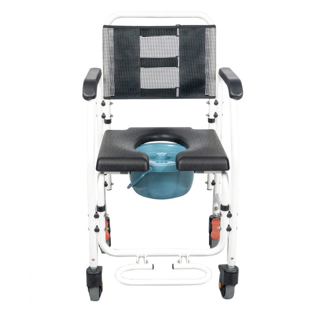 Αμαξίδιο Αλουμινίου Τροχήλατο, Αδιάβροχο με Δοχείο Τουαλέτας 'ASPER'. 0805454.