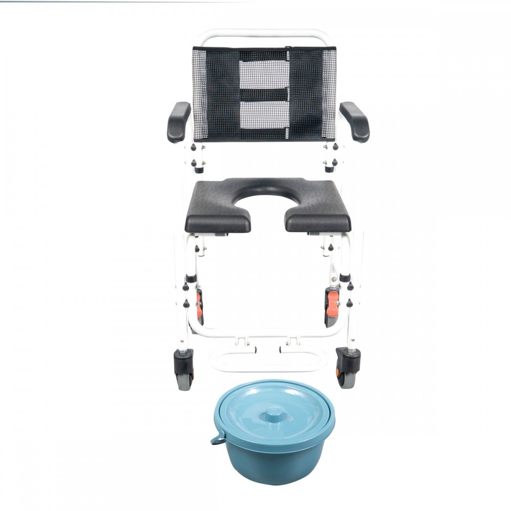Αμαξίδιο Αλουμινίου Τροχήλατο, Αδιάβροχο με Δοχείο Τουαλέτας 'ASPER'. 0805454.