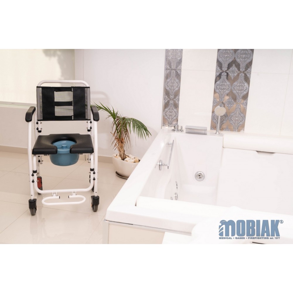 Αμαξίδιο Αλουμινίου Τροχήλατο, Αδιάβροχο με Δοχείο Τουαλέτας 'ASPER'. 0805454.